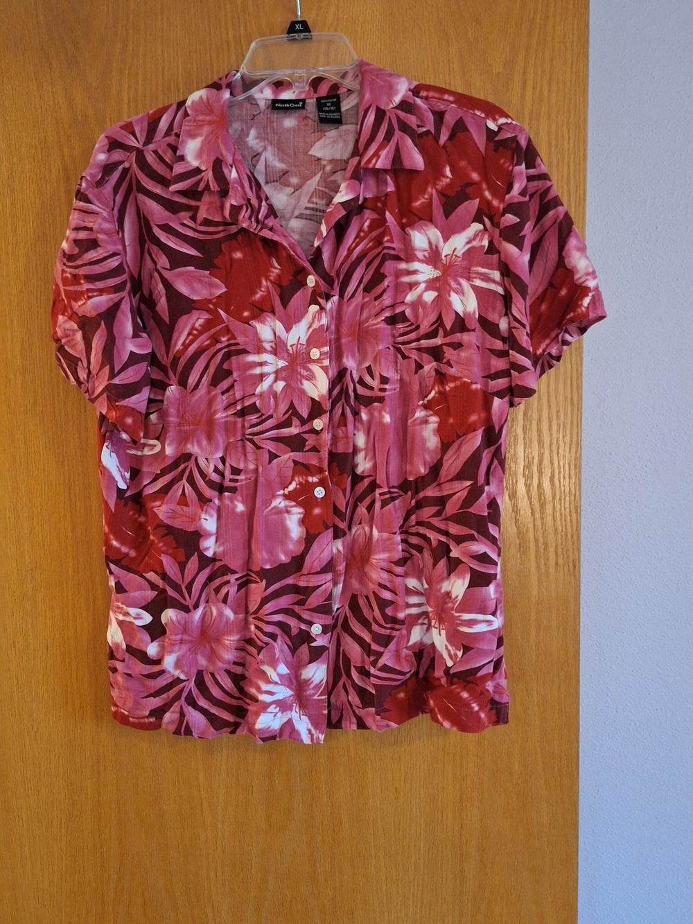 Womans Button-Front Short Sleeve Top